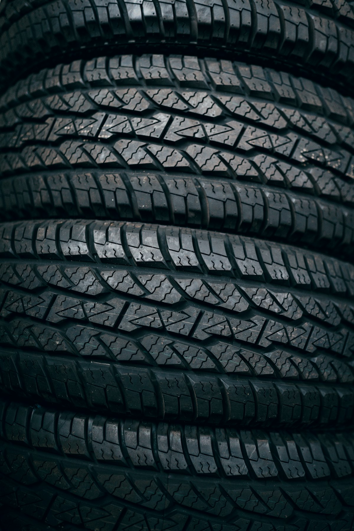 Close-up of tyre tread pattern